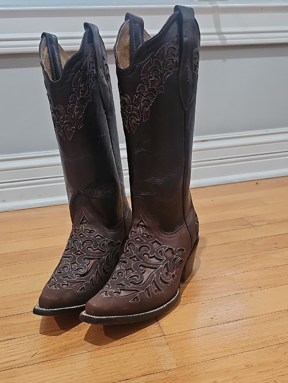 Jar Boots Dark Brown Embroidered Western Heeled Boots